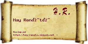 Hay Renátó névjegykártya